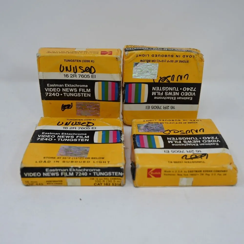Lot of 4 Kodak Ektachrome 7240 16mm Video News Film Tungsten UNUSED